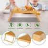Kaukinye Bamboo Bed Tray Table with Foldable Legs, Breakfast Tray,
