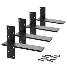 Floating Shelf Brackets Heavy Duty 3/8" Thick 4 Pack 14" Lx2.5 W Hidden Free Hanging Countertop Support Bracket for Wall Floating Shower Bench, Vanity, Dishwasher, Granite