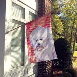 Caroline's Treasures BB9735CHF Bichon Frise Love Decorative Canvas Outdoor Flag, House Size, Multicolor