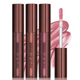 3 Colors Moisturizing Glossy Lip Gloss Lipstick Tint，Korean Long Lasting & Waterproof Lip Stain| Glossy Lip Gloss with Lovely Soft Butter Gloss | Buildable, Blendable, Moisturizing, Non-Sticky