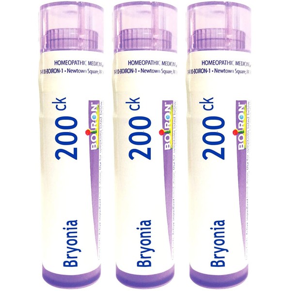 Boiron Bryonia Alba 200ck, 80 Pellets, Homeopathic Medicine for Muscle and Joint Pain Improved by Rest, 3 Count