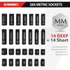 SONIGEKO Socket Set 3/8" Drive Impact Socket Set,48-Piece 6 Point