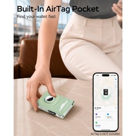 RFID Wallet Women with AirTag Holder Pop Up Metal Card Holder for Air Tag