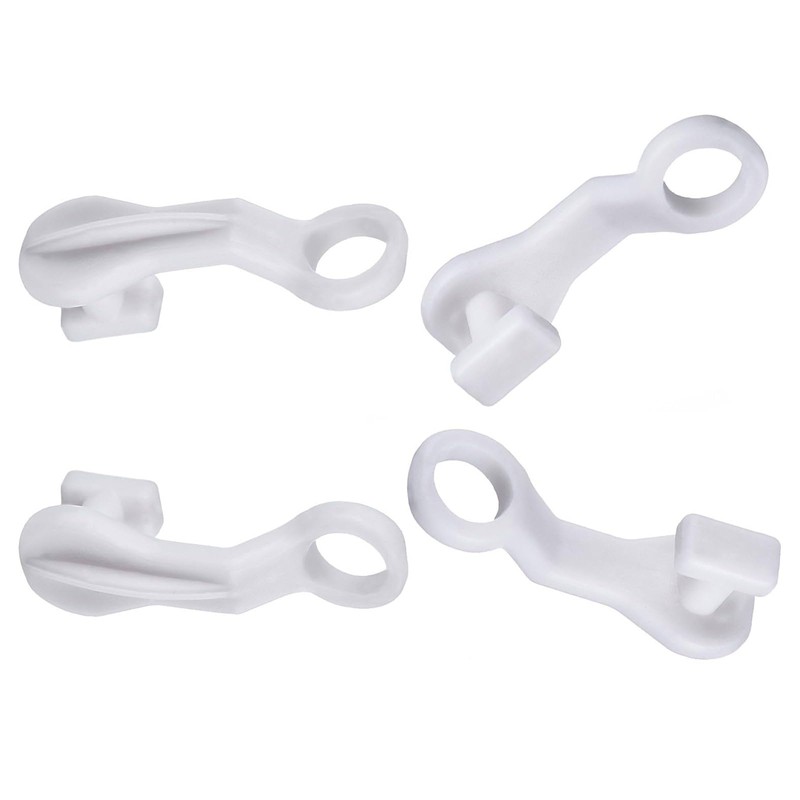 Curtain Glider Hooks White Plastic Curtain Hook, Pack of 50