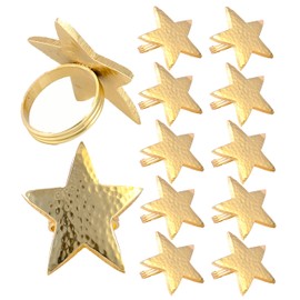 Alpha Living Home - Juego de 12 servilleteros de estrella, servilleteros de metal a granel para decoración de fiestas, mesa de comedor, reuniones familiares, una gran decoración de mesa, color dorado