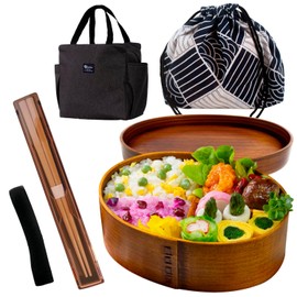 [Luxurious 5-Piece Set] Magewappa (Willow Cedar), Chopsticks, Bag, Drawstring Guide, Set of 5, Bento Box Set, Antibacterial, Wappa, Moisturizing, Magewappa, Wappa, Bend-loop, Stylish (Japanese Style