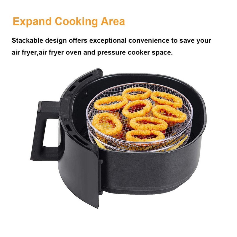3Pcs Air Fryer Dehydrator Racks Stackable Food Grade Stainless Steel