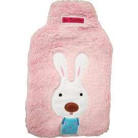 Diversity Land 2000ml HOT WATER BOTTLE Winter Warm Rubber Bag & Knitted Cover Relaxing Warmer (Pink Rabbit)