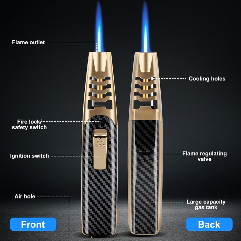 Lighter,Powerful Firepower Adjustable Dual-Arc Torch Lighter Windproof for Outdoor Activities