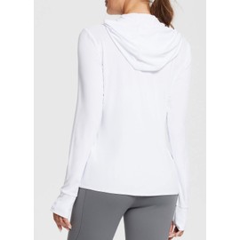 BALEAF Women's SPF Shirt Lightweight Jacket Quickly Dry Moisture Wicking Sunscreen Sun Protection with Pockets Outdoor Hiking Performance White L