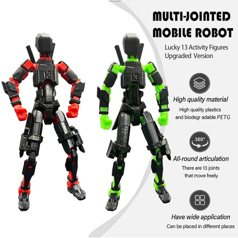 T13 Action Figure Set (Assembly Completed), 3D Printed Multi-Jointed, Titan
