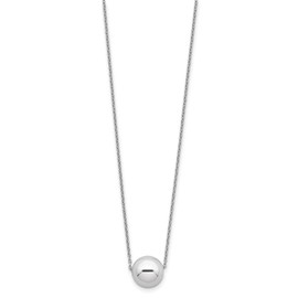 Diamond2Deal Sterling Silver Rhodium-plated Polished Bead Necklace