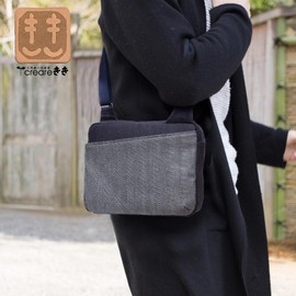 Creare Dom-107h Sacoche Bag, Shoulder Bag, Men's, Cross-body, Lightweight, Lightweight, Made in Japan, Okayama, Herringbone, Denim WP Body Bag, For Dad, Birthday, Present