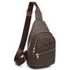 Fashion World Monogram Sling Backpack - COLOR: TAUPE, SIZE: one
