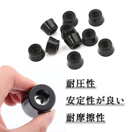 Rubber Foot Bumpers, Set of 10, Black, Cushions, Rubber Soles, Furniture Foot Pads, Metal Washers, Screws Included, Easy Installation, Protects Floors, Reduces Noise