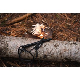 GCS Fire Starter Flint Steel 12.5 mm Thick Magnesium Hexagon with 6 Wide Surfaces Bushcraft Fire Steel 20,000+ Strikes Survival Ferro Rod with Leather Lanyard and Multi Tool Striker Scraper