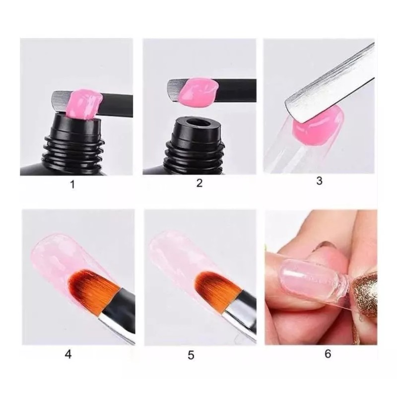 Mussa Kit Polygel 3pzs+ Pincel +tip Dual +10 Pinzas +