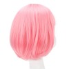 Unbranded Short Pink Bob Wig Headgear Fluffy Short Straight Bob