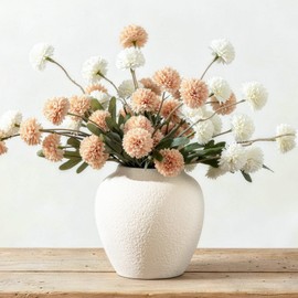 Wencassy Ceramic Flower Vase Home Decor - Small Farmhouse Table Vases Rustic Vintage Living Room Kitchen Bedroom Decorations for House Book Shelf Office Coffee Desk Dining Fireplace (6" Rustic)