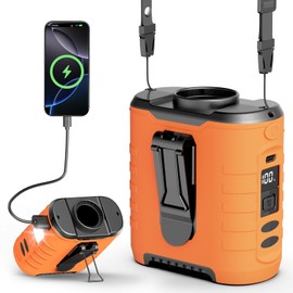 Upgraded Portable Waist Fan & Neck Fan, Up to 40H Runtime, 10000mAh Rechargeable Clip-On Belt Fan with 5-Speed 16000 RPM Turbo Airflow, Personal Wearable Fan for Outdoor Work, Camping, Travel - Orange