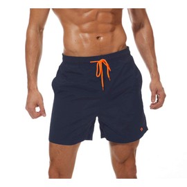 Tansozer Men's Swimming Trunks with Mesh - dark blue, size: l