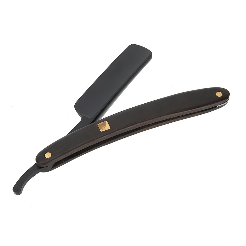 Sandalwood Handle Vintage Straight Manual Razor Holder Stainless Steel Beard