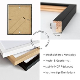 DEHA Design Fontana Wooden Picture Frame, 13 x 18 cm, Black