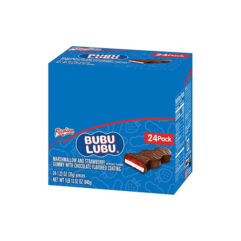 RICOLINO Ricolino Bubulubu Marshmallow with Strawberry Artificially Flavored Gummy with