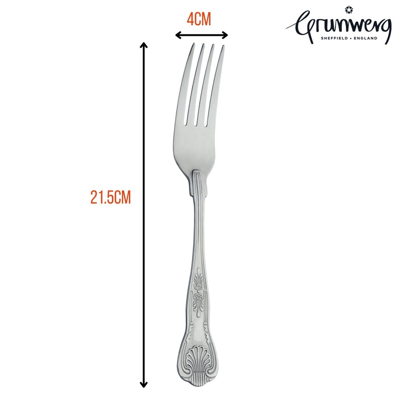 Grunwerg Kings Table Forks TAFKGR, 18/0 Stainless Steel, Set of