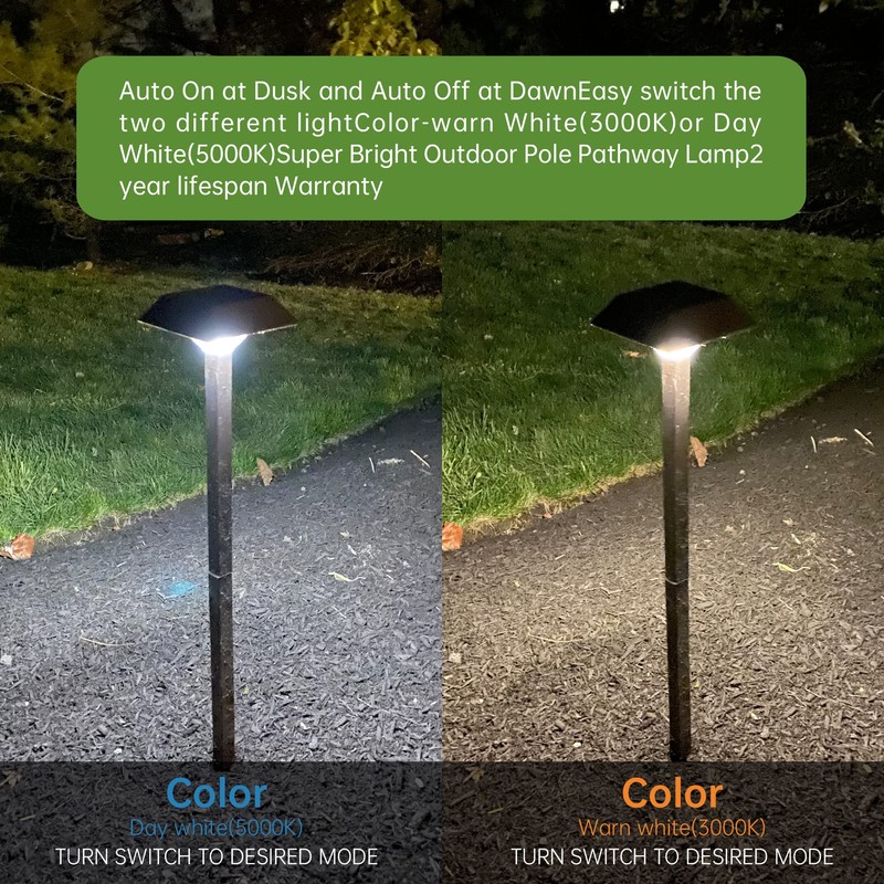Bobcat Solar Landscape Pathway Lights Super Bright with 2-in-1 Warm