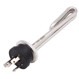 DERNORD 120V 1500W Tri-clamp Foldback Heating Element Stainless Steel Immersion Water Heater with 3-Wire Electrical Locking Plug (1.5 Inch Tri clamp)