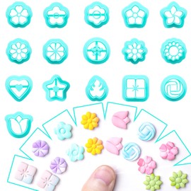 TAINSKY - arete de arcilla floral, 16 formas para joyas de arcilla polimérica, pequeños cortadores de arcilla para aretes, cortadores de arcilla de primavera para joyas de arcilla polimérica,