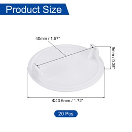 uxcell 20Pcs Hinge Hole Covers, 40mm(1 9/16") Dia Plastic Concealed Hole Cover Round Flush Type Caps for Furniture Cabinet Cupboard, White