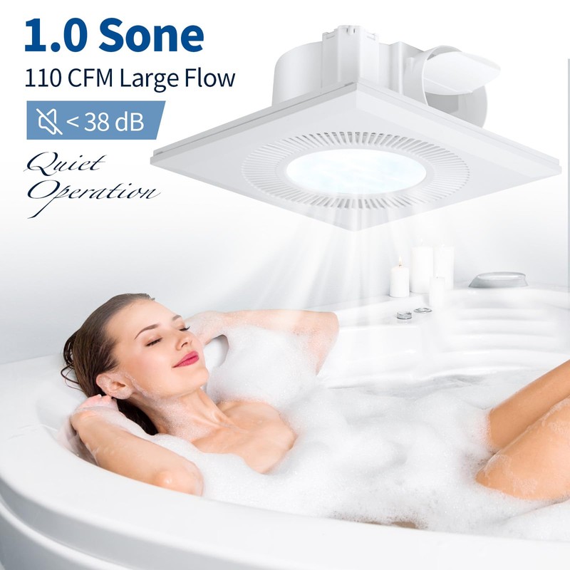 Bathroom Vent Fan with Light, Bathroom Exhaust Fan with LED