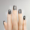 Cat Eye Nails Short Squoval, Shimmery Black, Small Size Press