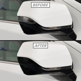 SlickMod PreCut Vinyl Smoke Tint for 2021-2023 GMC Yukon | Yukon XL Side Mirror (20% Dark Smoke, 6. Mirror Turn Signal)