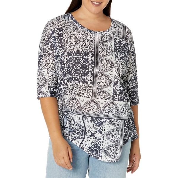 Avenue Plus Size TOP Point Front, in Patch Boxes, Size, 16