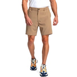 Pinkbomb Men's Golf Shorts with 6 Pockets Stretch Quick Dry Hiking Work Dress Shorts for Men (Dark Khaki, XL)
