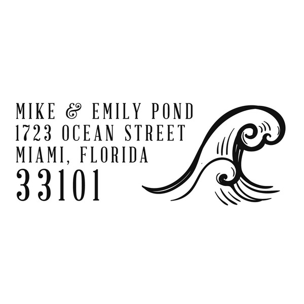 Beach Return Address Stamps, Tropical Address Stamp, Couple Address Stamp,