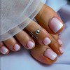 White Gradient Press on Toe Nails Square Fake Toenails Full