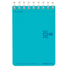 Kokuyo soft ring with Dots B ruled A7 with 80 Notes , light blue