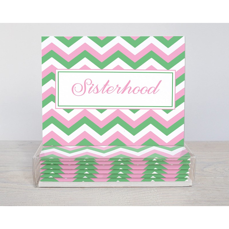 20 PC Pink and Green Sisterhood Notecards | Sorority Inspired