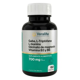 VERALIFE | Suplemento Alimenticio | L-triptofano, Gaba - L-Teanina - Magnesio - 60 Tabletas | 100gr Multivitaminico para Hombres - Multivitaminico para Mujer | Nutricion y Energia para tu Organismo