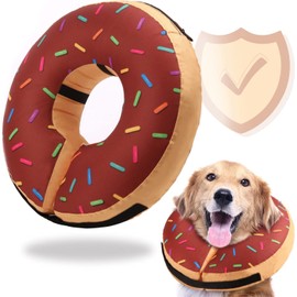 Inflatable Soft Dog Cone Collar for Small Medium Large Dogs & Cats Alternative After Surgery, Blow Up Pet Donut Neck Cone Prevent from Biting & Scratching, Comfy Adjustable Recovery Pillow Collar…