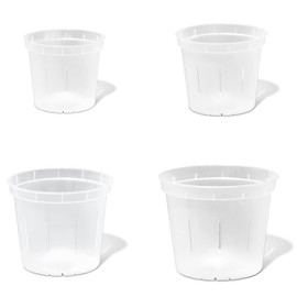 rePotme Orchid Pot Growers Assortment (4 Slotted Clear Orchid Pots - 1 Each of 3, 4, 5, 6 Inch) - Premium Orchid Planters, Orchid Pots with Holes for Repotting