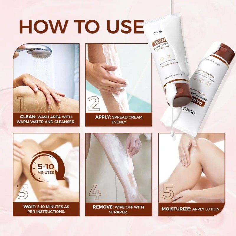 Crema Depilatoria Para Mujeres Y Hombres, Piel Sensible, Ext