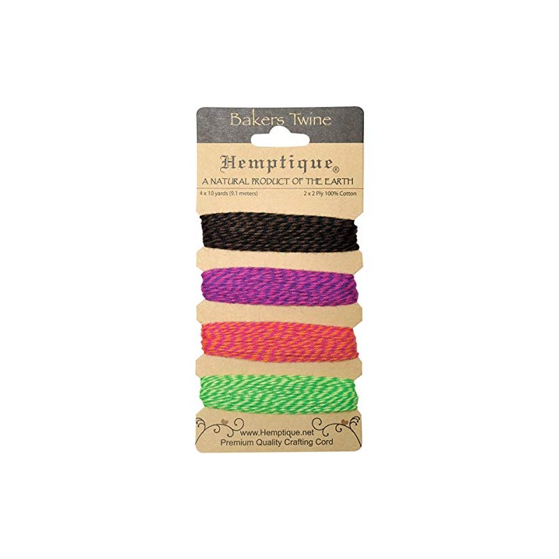 Hemptique Bakers Twine Card 2ply Fiesta, Cotton, one size
