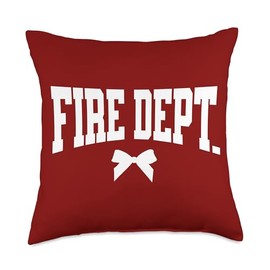 Fire Dept Bow for Women Fire Department Throw Pillow
