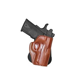 MASC Premium Leather OWB Paddle Holster Open Top Fits Rock Island 1911 45 ACP W/Out Rail 3.5" BBL, Right Hand Draw, Brown Color #1386#
