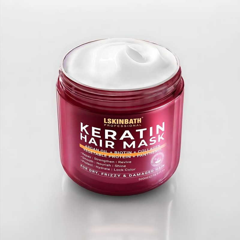 LSKINBATH Professional Keratin Hair Mask, 16.9 Fl Oz, with Argan